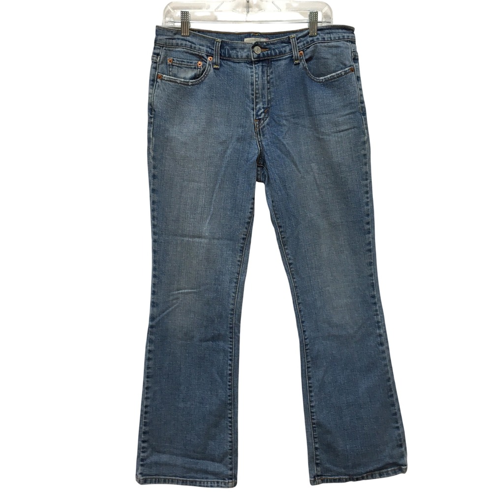 Levi's Mid Rise Stretch Bootcut Jeans Women's 12M Blue Y2K Retro Classic Casual